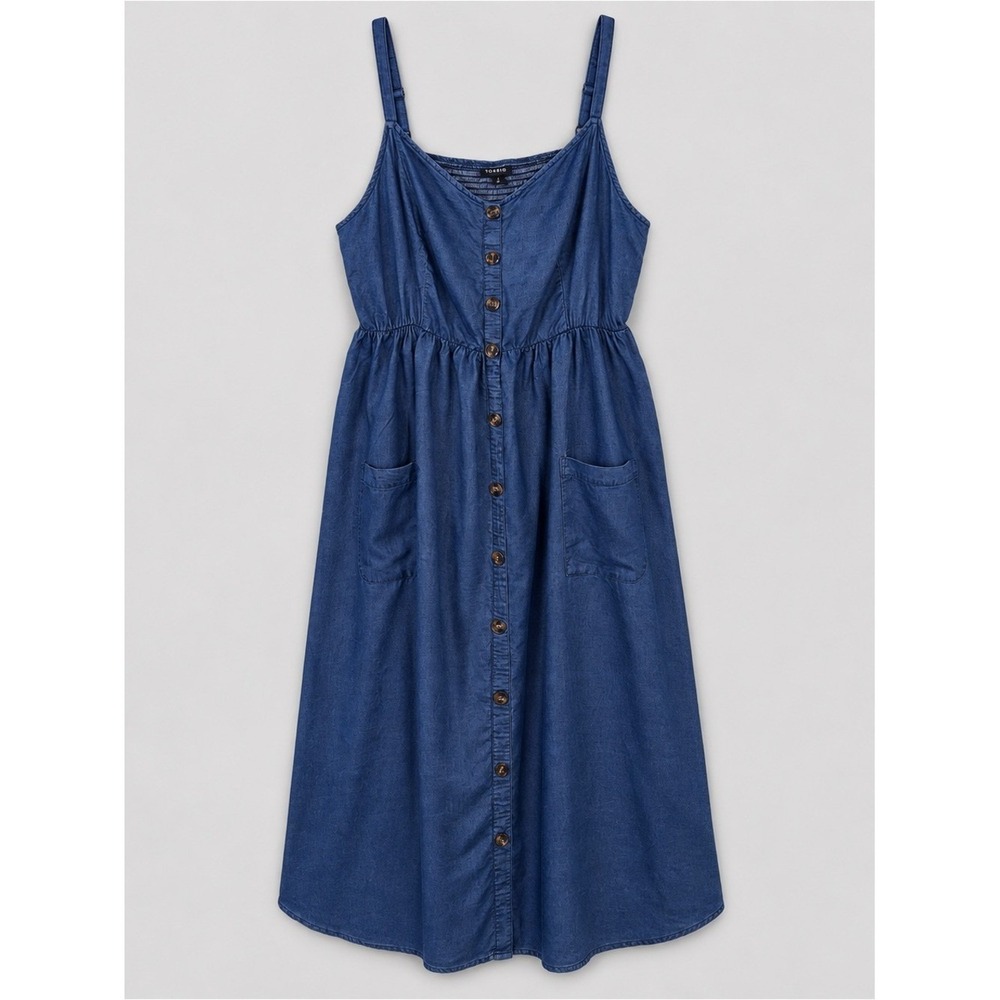 Torrid Button Front Chambray Maxi Dress 2X Cottage Peasant Bohemian Garden Party